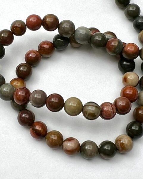 American Picture Jasper Smooth Round Approx 8mm Beads Approx 38cm Strand