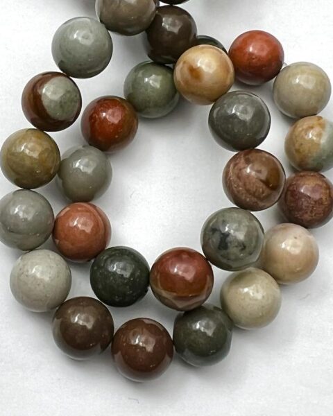 American Picture Jasper Smooth Round Approx 10mm Beads Approx 38cm Strand