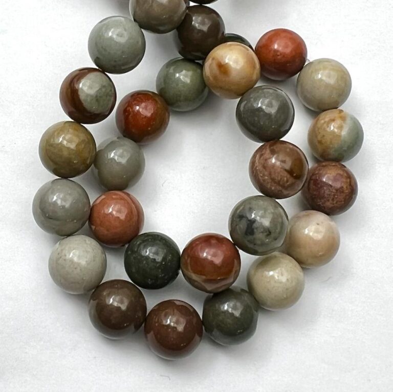 American Picture Jasper Smooth Round Approx 10mm Beads Approx 38cm Strand