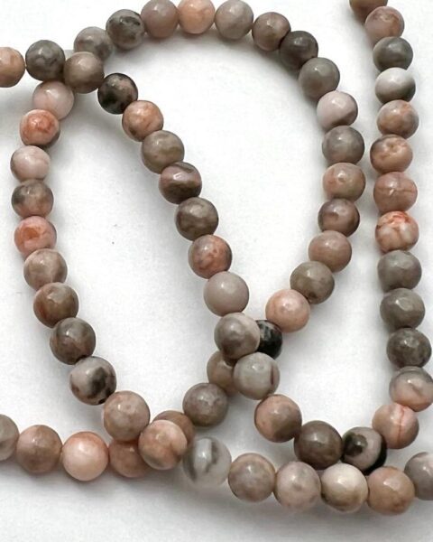 Pink Zebra Jasper Smooth Round Approx 4mm Beads Approx 38cm Strand