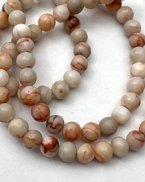 Red Veined Jasper Smooth Round Approx 4mm Beads Approx 38cm Strand