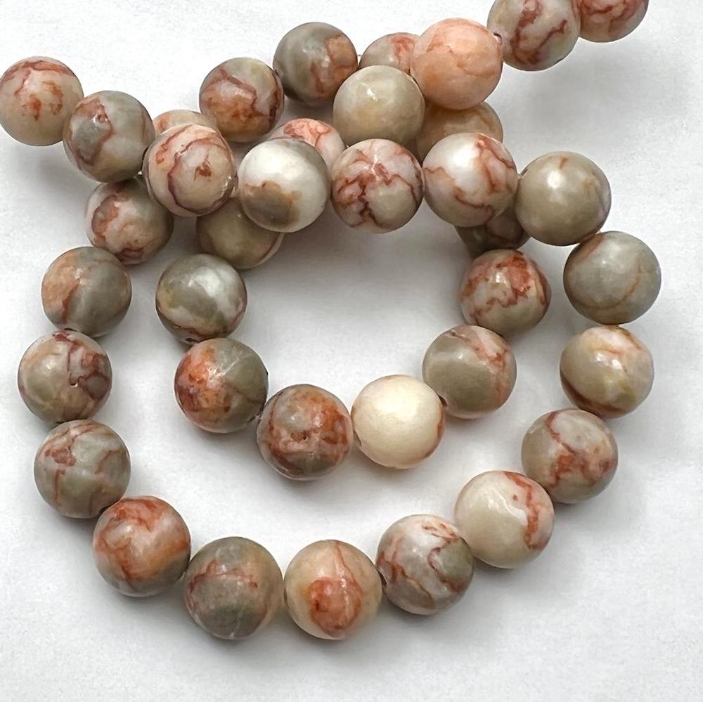 Red Veined Jasper Smooth Round Approx 10mm Beads Approx 38cm Strand