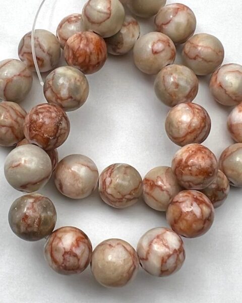 Red Veined Jasper Smooth Round Approx 12mm Beads Approx 38cm Strand