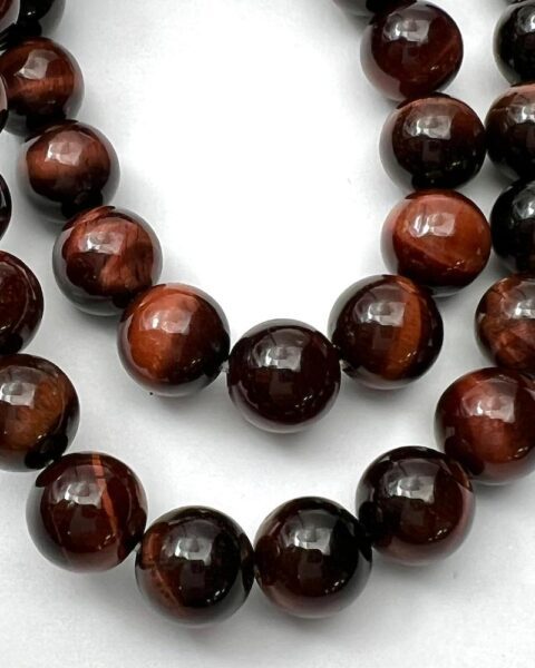 Red Tigers Eye Smooth Round Approx 8mm Beads Approx 38cm Strand