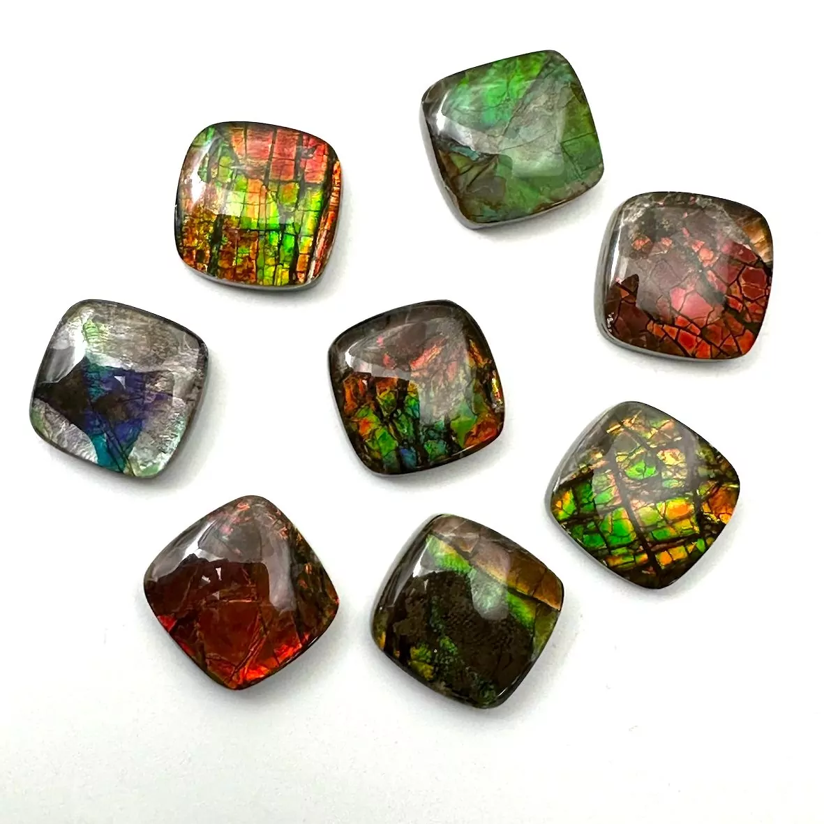 Ammolite Rounded Square Shaped Cabochon Doublet Approx 18mm - Image 6