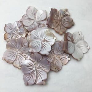 Carved Shell Flower Drilled Approx 2 - 5cm