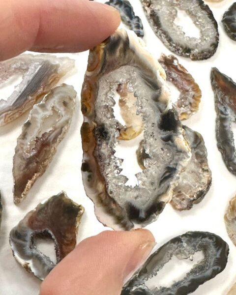 Agate Druzy Slice Approx 3 - 5cm 2pcs