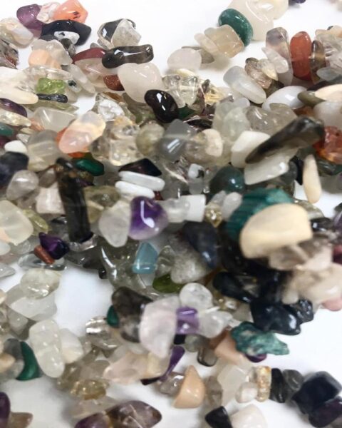 Mixed Gemstone Chips 80cm Strand Approx 4 x 2mm with 0.6mm Drill Hole