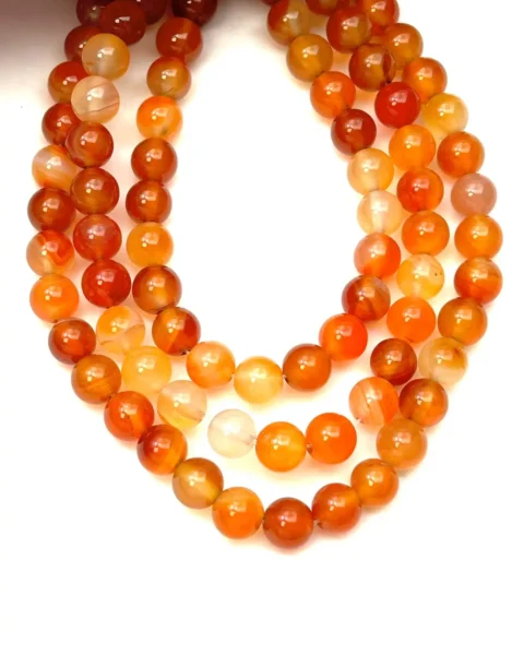 Carnelian Smooth Round 8mm Beads Approx 34cm Strand