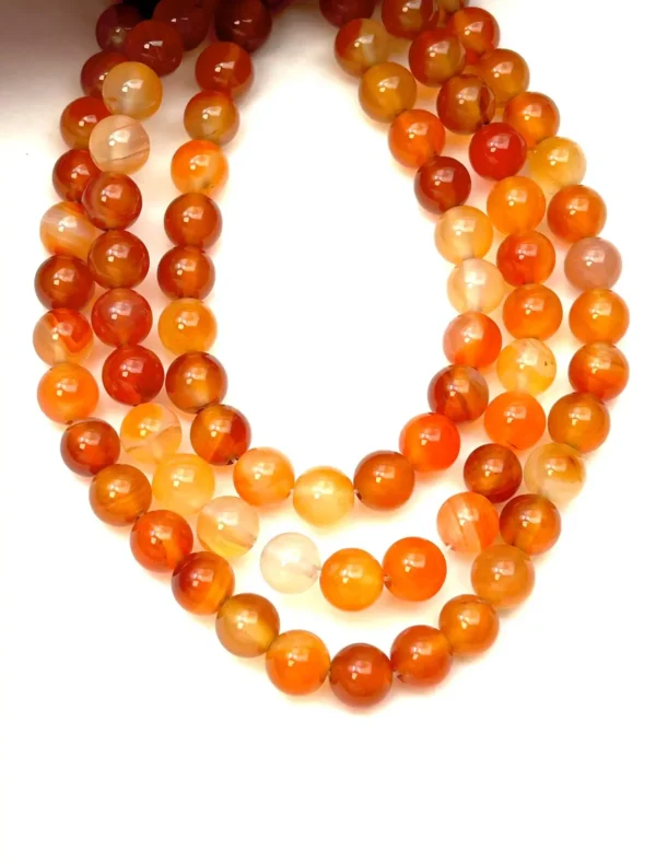 Carnelian Smooth Round 8mm Beads Approx 34cm Strand