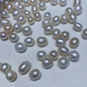 Freshwater Cultured Cream Mixed Shape Egg & Drop Approx 10-12mm Half Drilled 1pc