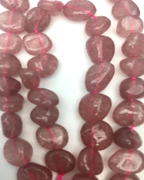 Strawberry Quartz Nugget Beads Approx 8 x 6mm 38cm Strand