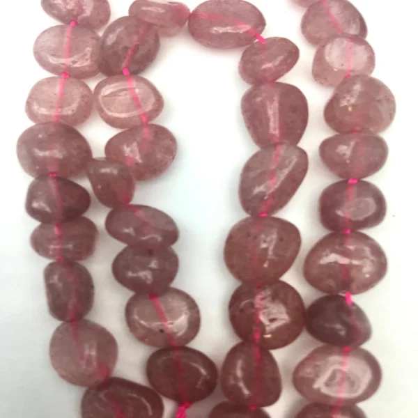 Strawberry Quartz Nugget Beads Approx 8 x 6mm 38cm Strand
