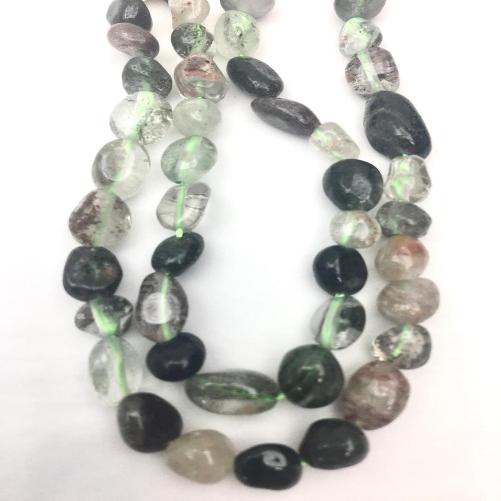 Green Phantom Quartz Nugget Beads Approx 5 - 7mm 38cm Strand