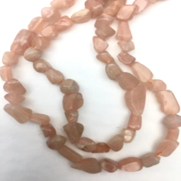 Peach Moonstone Nugget Beads Approx 6 -7mm 38cm Strand