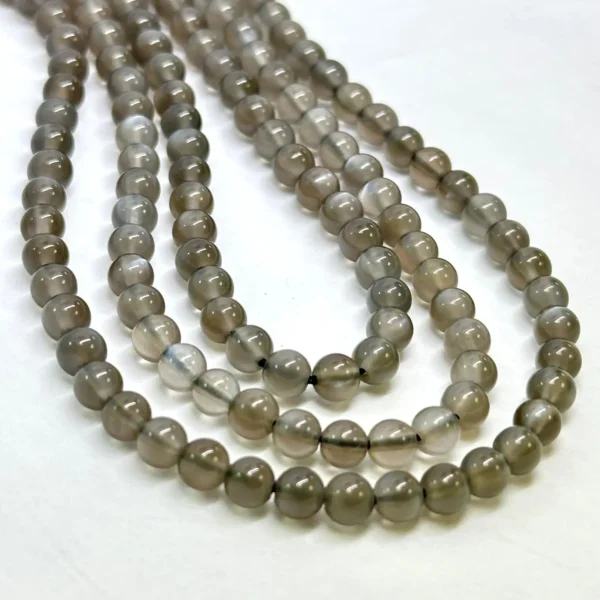Black Moonstone Smooth Round Beads Approx 4mm 38cm Strand - Image 4