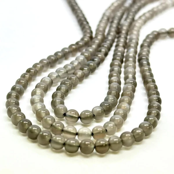 Black Moonstone Smooth Round Beads Approx 4mm 38cm Strand - Image 3