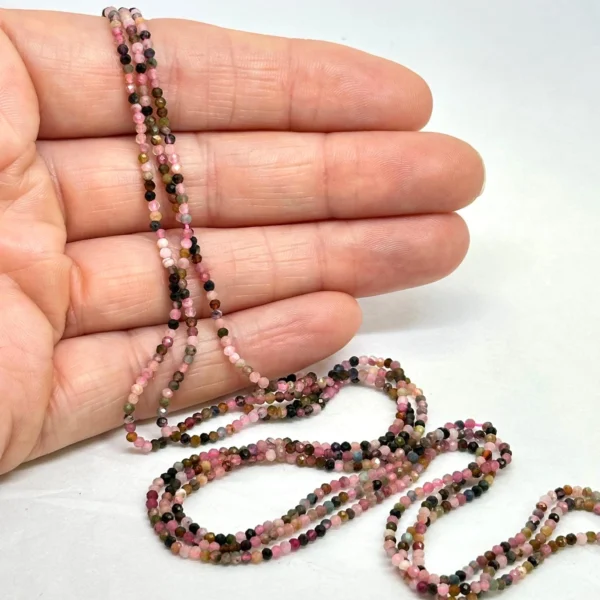 Multi Tourmaline Micro Faceted Rounds Approx 2mm 38cm Strand - Image 4