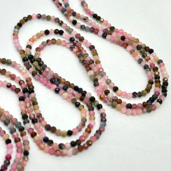 Multi Tourmaline Micro Faceted Rounds Approx 2mm 38cm Strand - Image 3