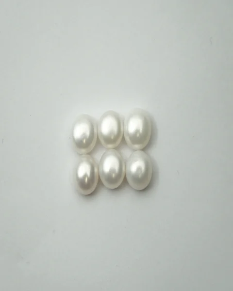 Freshwater Cultured Cream Button Pearl Approx 9 - 9.5mm Half Drilled 3 Pairs