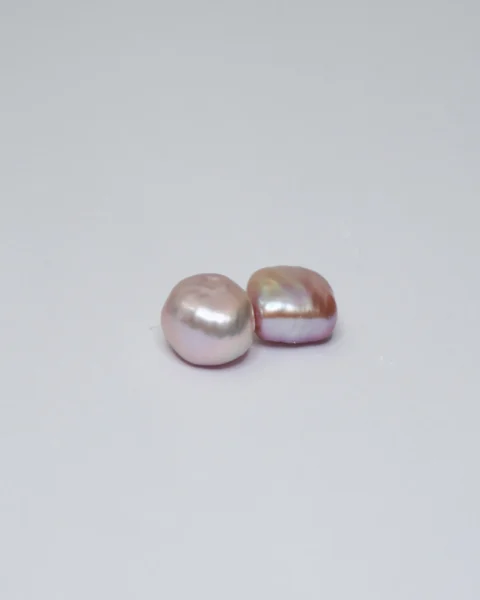 Freshwater Cultured Pastel Metallic Mixed Coloured Organic Oval Pearls Approx 15 x 10mm Through Drilled 1 Pair