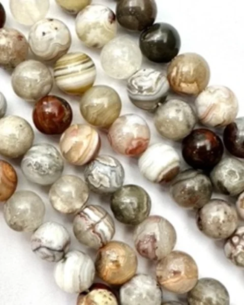 Laguna Agate Smooth Round Approx 6mm Beads Approx 38cm Strand