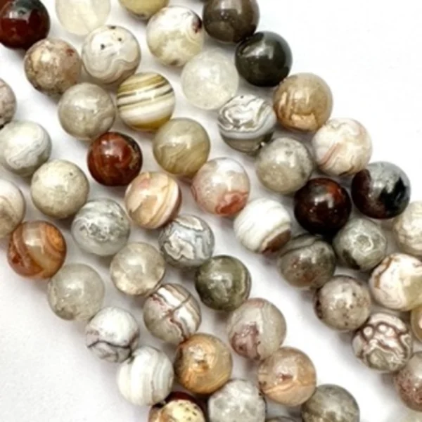 Laguna Agate Smooth Round Approx 6mm Beads Approx 38cm Strand