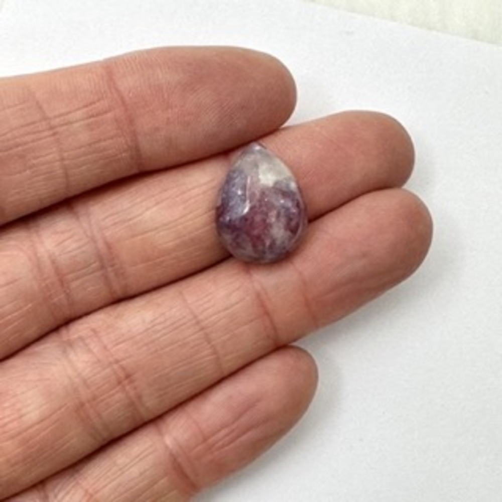 Plum Blossom Tourmaline Pear Shape Cabochon Approx 12 x 16mm 2pcs - Image 3