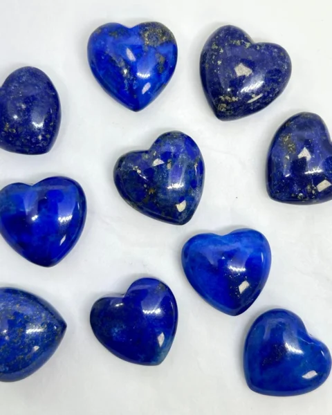 Lapis Lazuli Puffy Heart Bead Approx 20mm Half Drilled 1pc