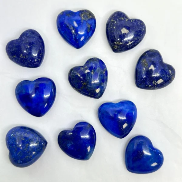Lapis Lazuli Puffy Heart Bead Approx 20mm Half Drilled 1pc