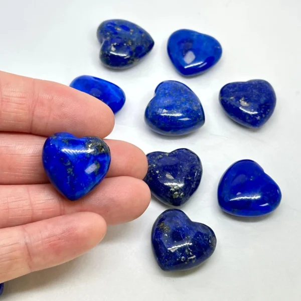 Lapis Lazuli Puffy Heart Bead Approx 20mm Half Drilled 1pc - Image 3