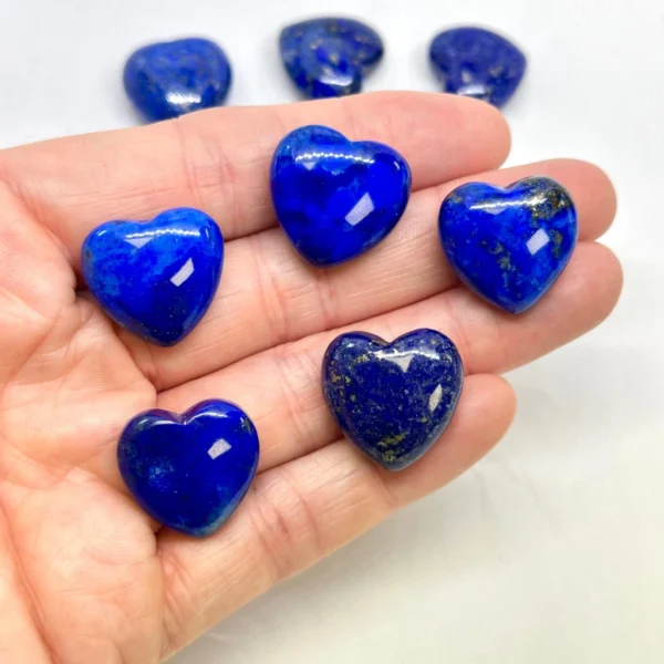 Lapis Lazuli Puffy Heart Bead Approx 20mm Half Drilled 1pc - Image 2
