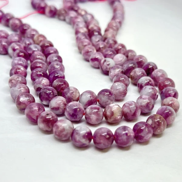 Lepidolite Smooth Round Beads Approx 8mm 38cm Strand - Image 2