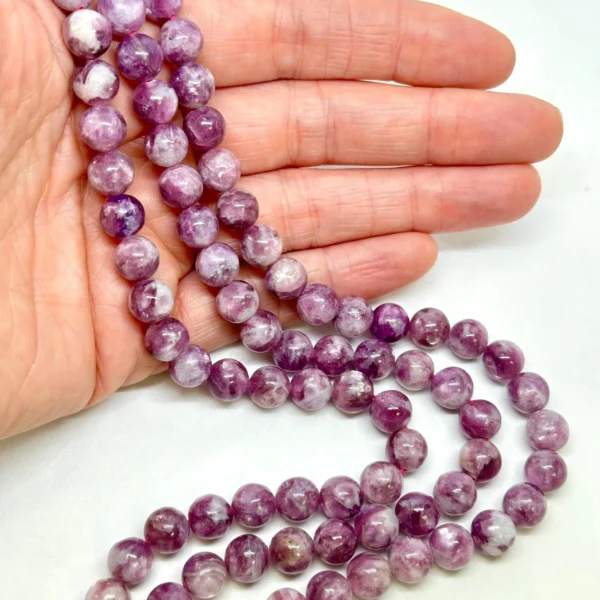 Lepidolite Smooth Round Beads Approx 8mm 38cm Strand - Image 3