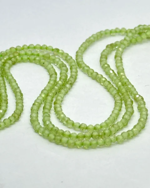 Peridot Micro Faceted Round Beads Approx 2mm 38cm Strand