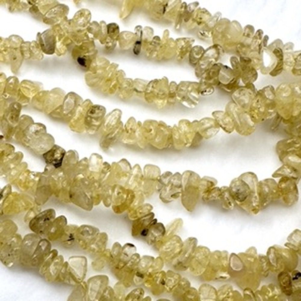 Golden Rutilated Quartz Chips Approx 5 x 8mm Approx 78cm Strand - Image 2