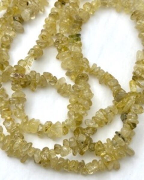 Golden Rutilated Quartz Chips Approx 5 x 8mm Approx 78cm Strand