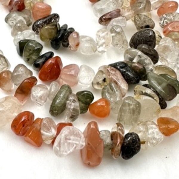 Mixed Rutilated Quartz Chips Approx 5 x 8mm Approx 78cm Strand - Image 3