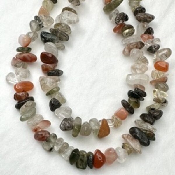 Mixed Rutilated Quartz Chips Approx 5 x 8mm Approx 78cm Strand