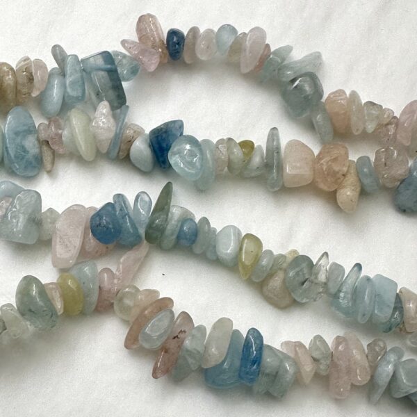 Multi Beryl Chips Approx 5 x 8mm Approx 78cm Strand - Image 2