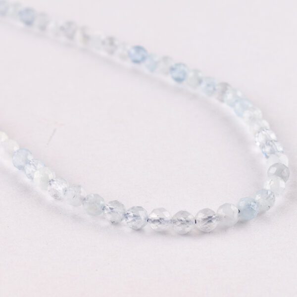 Aquamarine Faceted Round Approx 4mm Beads Approx 38 cm Strand