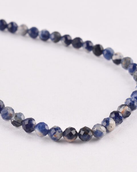 Sodalite Dark Faceted Round Approx 4mm Beads Approx 38 cm Strand