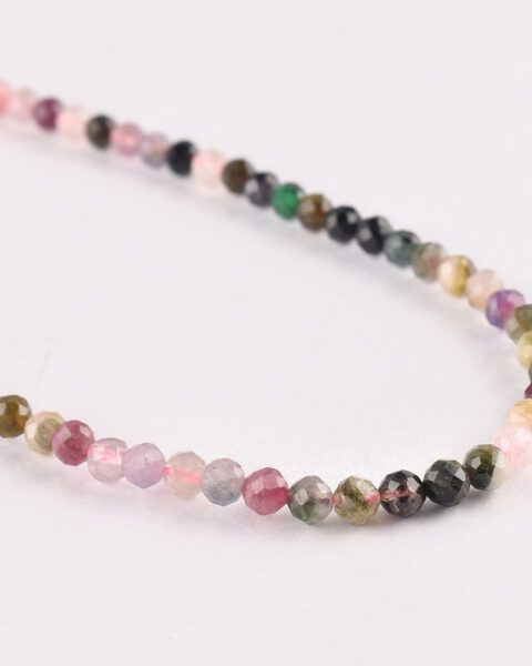 Multi Tourmaline Faceted Round Approx 4mm Beads Approx 38 cm Strand