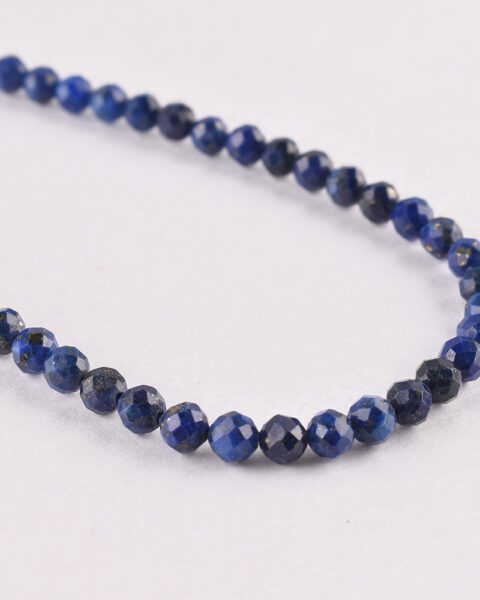 Lapis Lazuli Faceted Round Approx 4mm Beads Approx 38 cm Strand