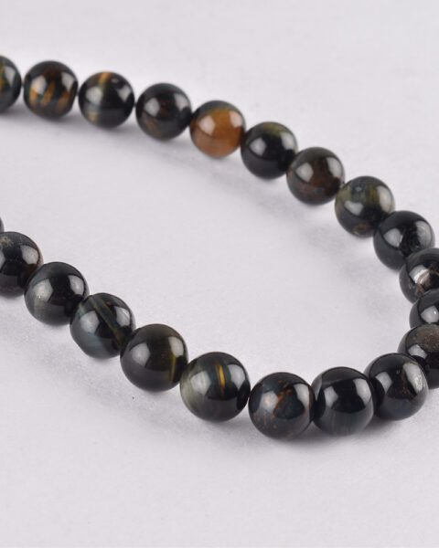 Black/Blue Tigers Eye Smooth Round Approx 6mm 38 cm Strand