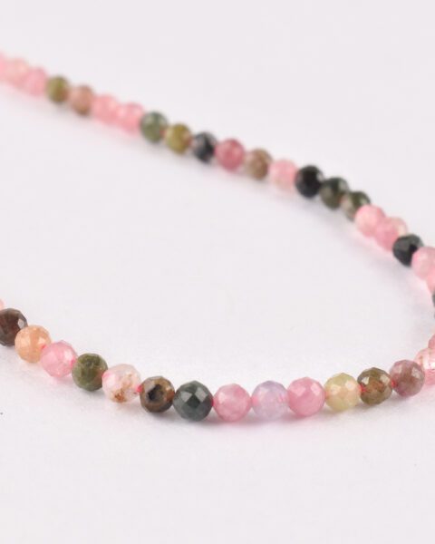 Multi Tourmaline Faceted Round Approx 3mm Beads Approx 38 cm Strand