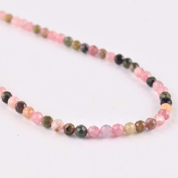 Multi Tourmaline Faceted Round Approx 3mm Beads Approx 38 cm Strand