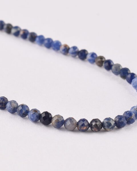 Sodalite Dark Faceted Round Approx 3mm Beads Approx 38 cm Strand