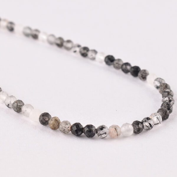 Black Rutile Faceted Round Approx 3mm Beads Approx 38 cm Strand