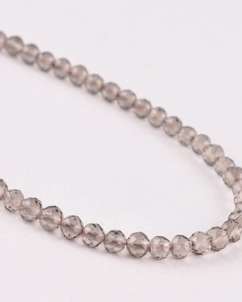 Smokey Quartz Faceted Round Approx 3mm Beads Approx 38 cm Strand